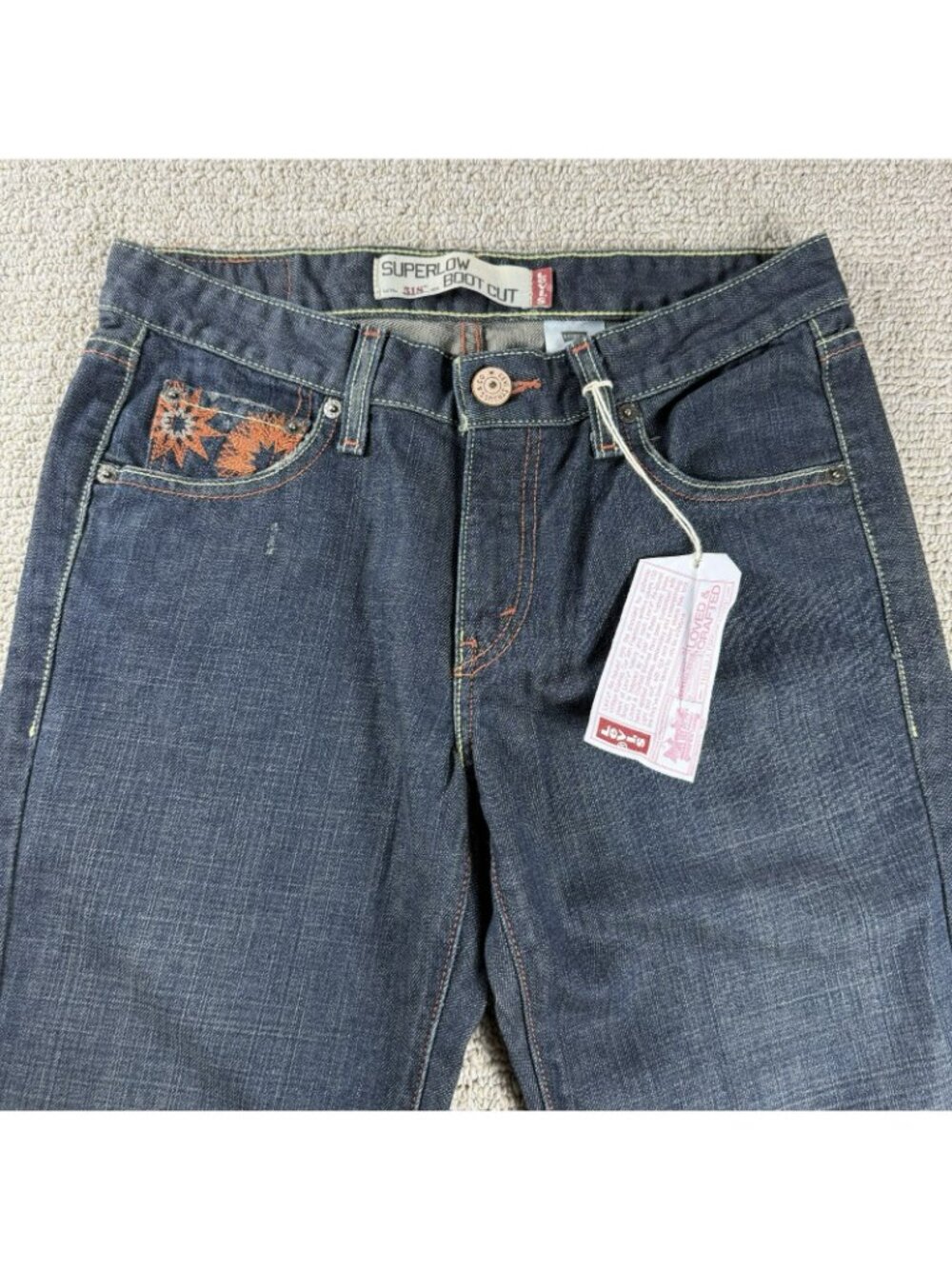 Levi's 518 Super Low Embroidered Bootcut Jeans Women’s Size 7 x 31 - Picture 2 of 8